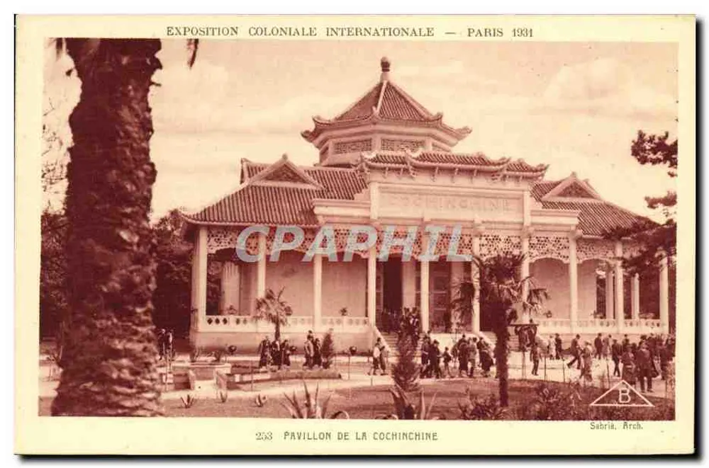 Pavillon von Cochinchina — Internationale Kolonialausstellung — Paris 1931 — Sahria, Arch. - Vorderseite