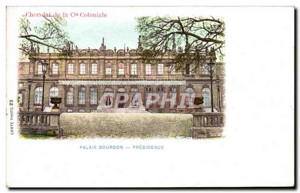 Palais Bourbon — Präsidenz — Foto-Karte 23, herausgegeben von Chocolat de la Cie Coloniale - Vorderseite