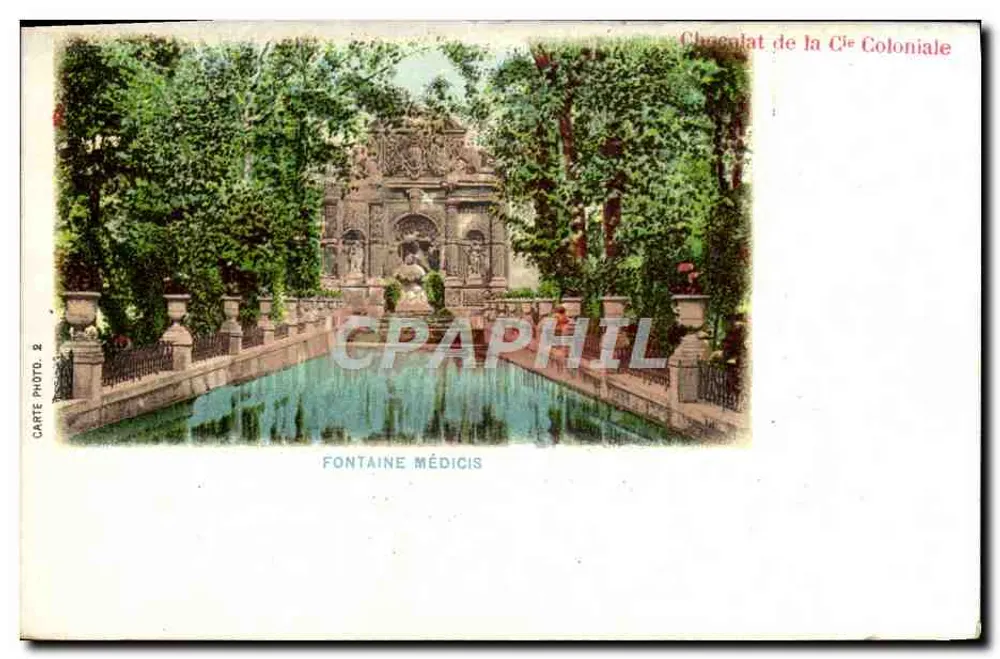 Fontäne Medicis — Paris — Foto-Karte 2 - Vorderseite