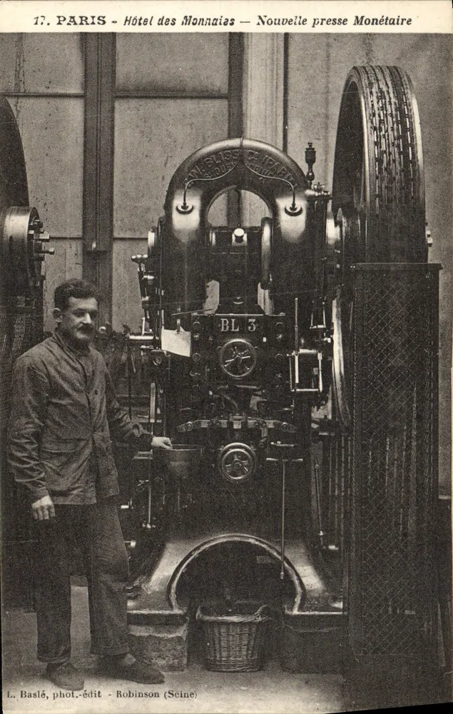 Paris - Münzhof - Neue Münzdruckpresse — L. Baslé, phot.-edit. - Robinson (Seine) — n°17 - Vorderseite