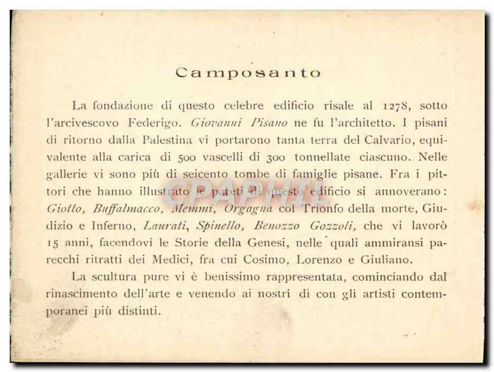 Camposanto — cour intérieure avec dôme central — éditeur non visible - Verso