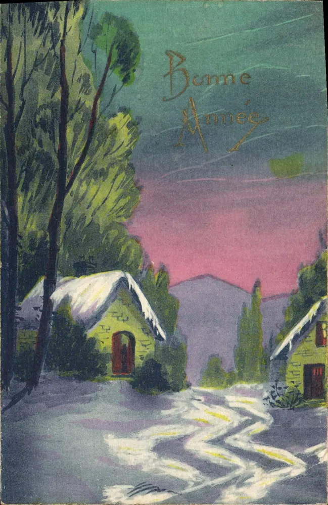 Winterlandschaft — Frohe Weihnachten — Französische Herstellung Nr. 883 - Vorderseite