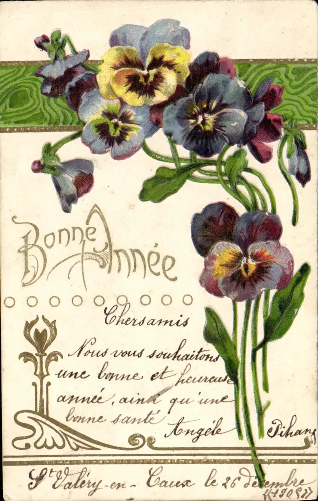 Pansies — Boas Festas — Angèle Dihany, St-Valéry-en-Caux - Frente