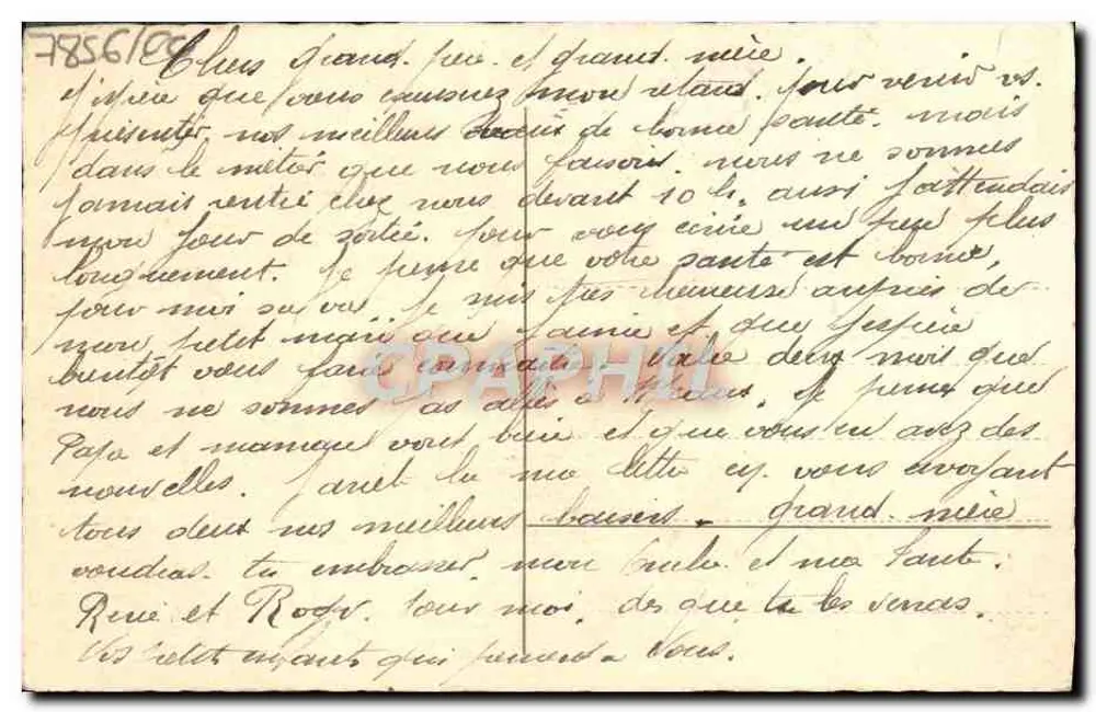 Buquê de flores azuis em um cesto — Boa Ano — Défujiget, Paris - Verso