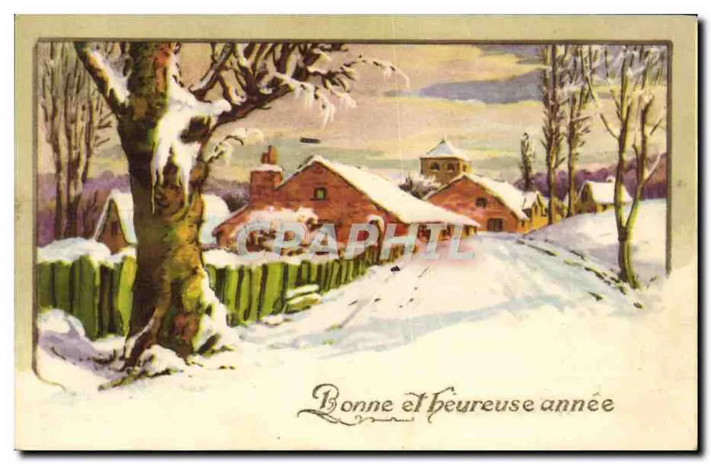 Schneevorstadt — Weihnachtskarte — Verlag unbekannt - Vorderseite