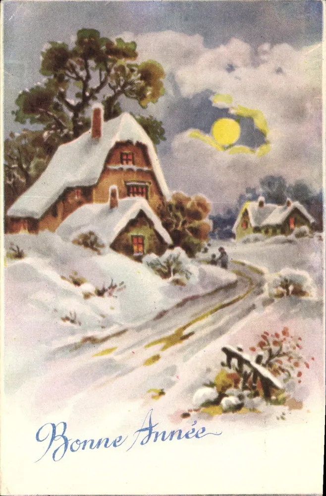 Schneeviertel — Winterlandschaft mit Mond — F. Pithoud, n° 7937/99 - Vorderseite