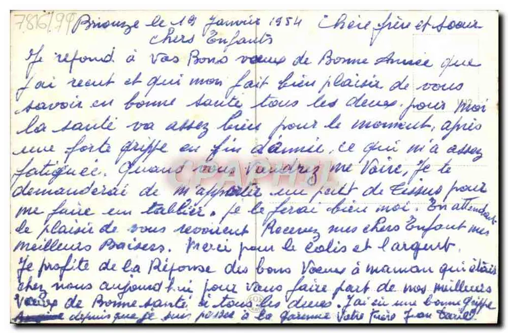 Bouquet de pâquerettes — scène hivernale avec maison enneigée — éditeur non visible - Verso