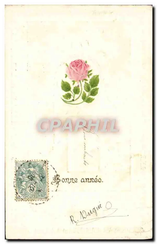 Rose — Gutes Neues Jahr — R. Duque - Vorderseite