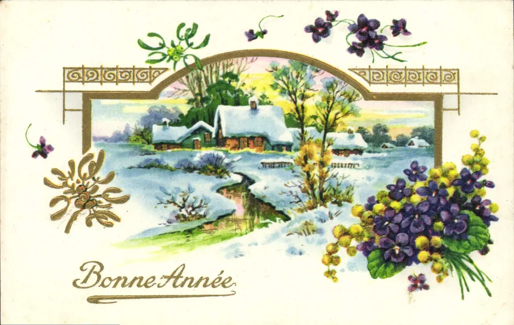 Paisagem invernal — Boa Ano — Impressora na França - Frente