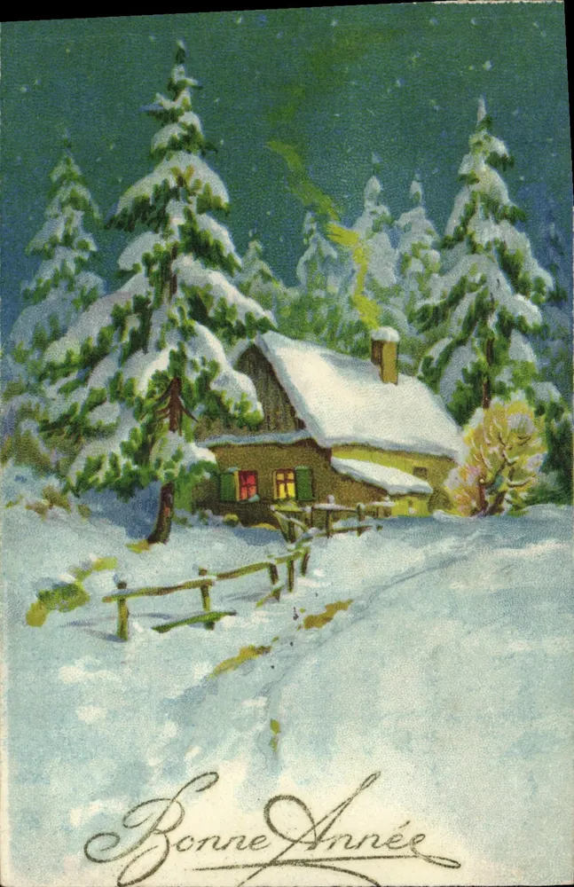 Schneebesetzter Schloss — Winterlandschaft — unbekannter Verleger, Seriennummer nicht sichtbar - Vorderseite