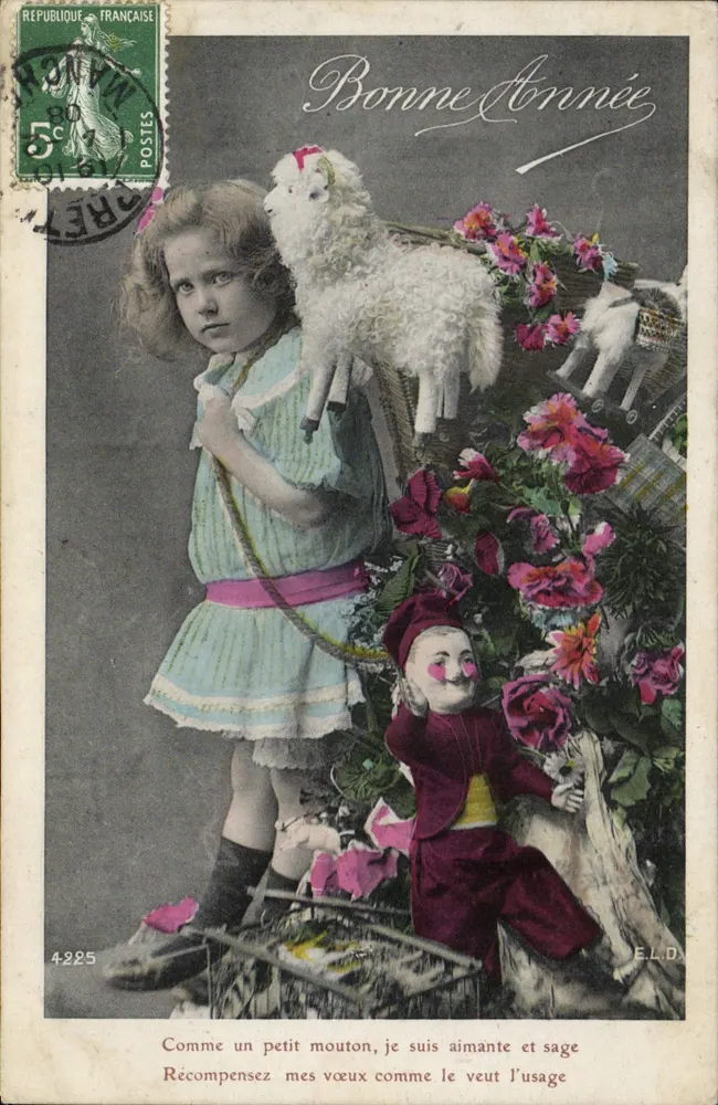 Mädchen mit Schaf und Spielzeug — E.L.D. — n°4225 - Vorderseite
