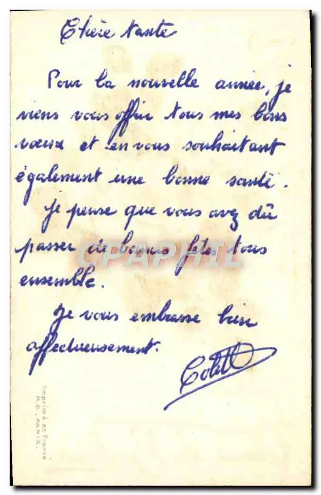 Rosas brancas — Vœux de Bonheur — Impressora na França - Verso