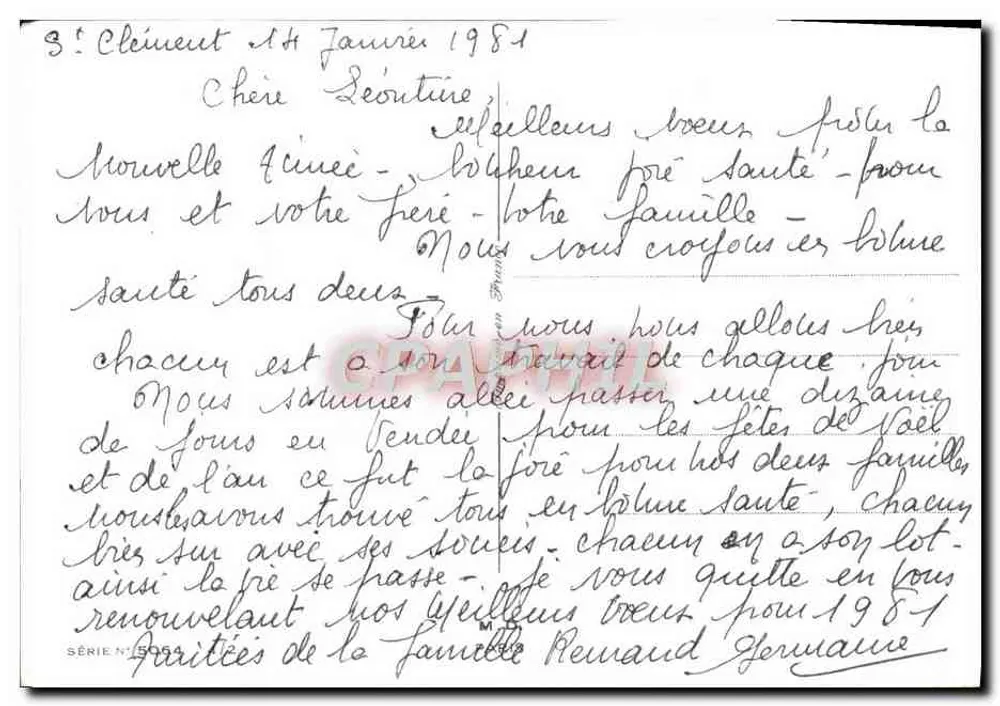 Vila nevada — cartão de boas-vindas com flores de pensamento — Série N° 5064 - Verso