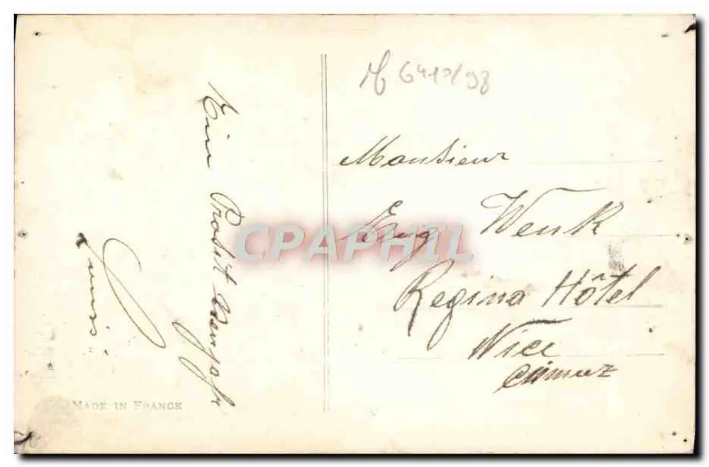 Junge Frau in Pelz — Gutes Neues Jahr — Verlag Hauwette, Nr. 1462 - Rückseite