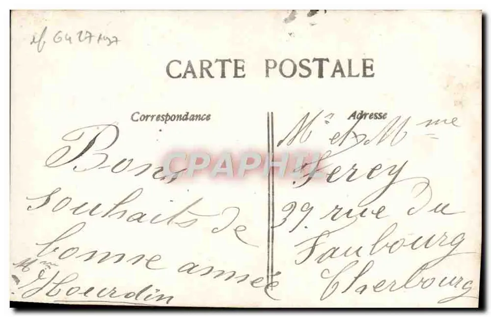 Lächelnde Frau mit Rosenstrauß — 'Glückliches Neues Jahr' — J.C. Paris, n°776 - Rückseite