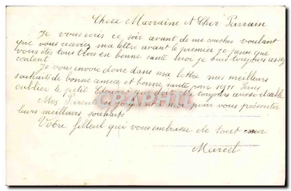 Mistral — Boas-vindas do ano novo — Editor desconhecido, número de série não visível - Verso