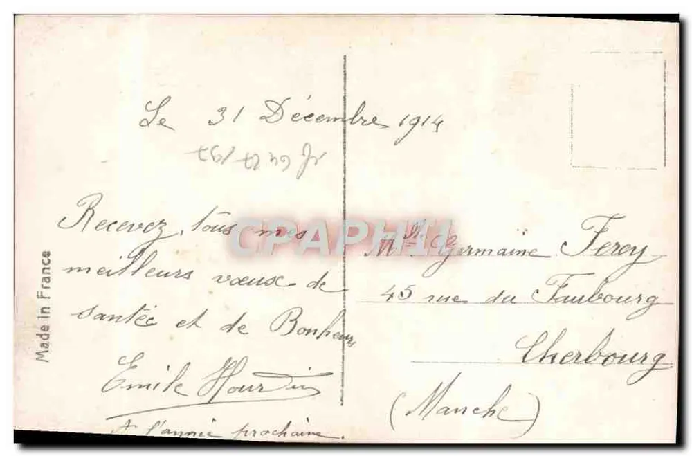 Matrose mit Blumen — 'Bonne Année' — REX 4602 - Rückseite