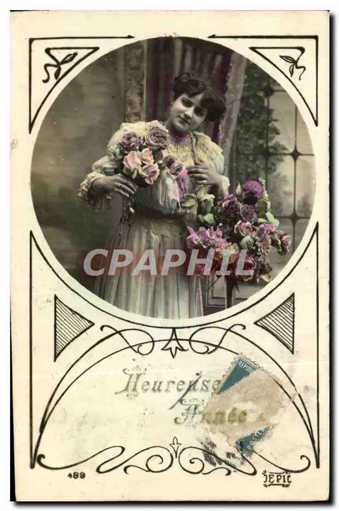 Frau mit Rosenstrauß — Glückliche Anne — JEPIT Nr. 489 - Vorderseite