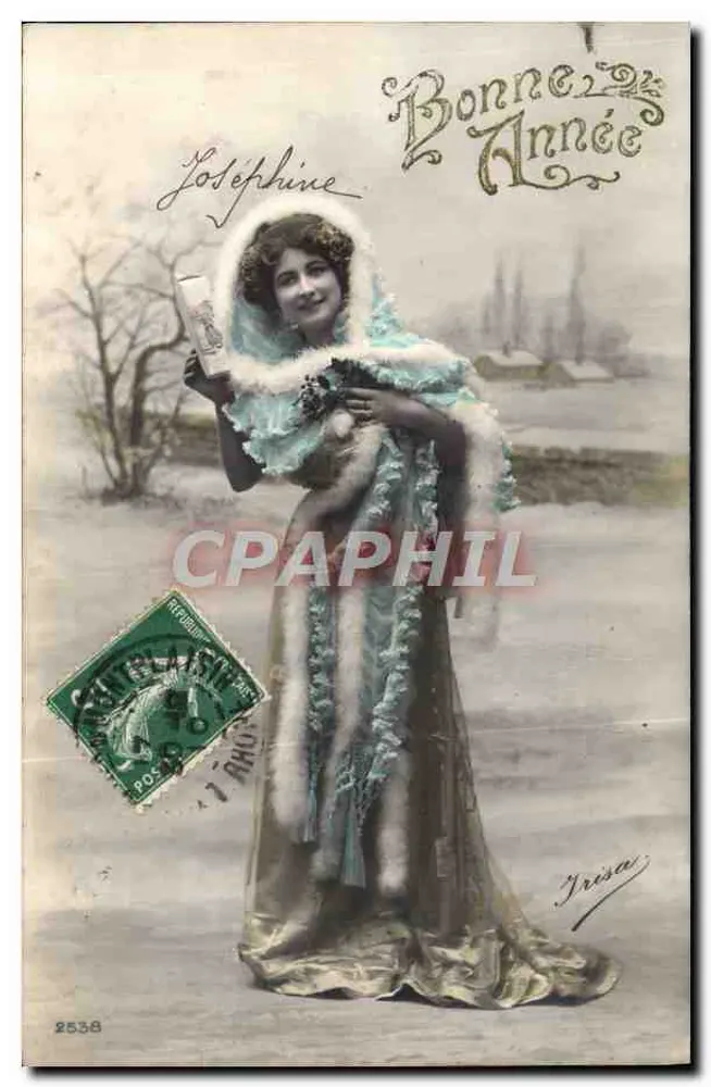 Frau in Pelz — Frohe Neujahr — Irisa, n°2538 - Vorderseite