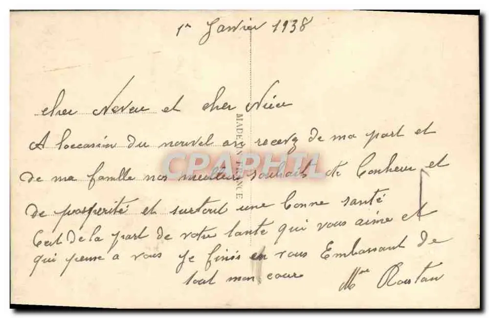Umarmtes Paar — romantische Szene — S. & L. n° 3621 - Rückseite
