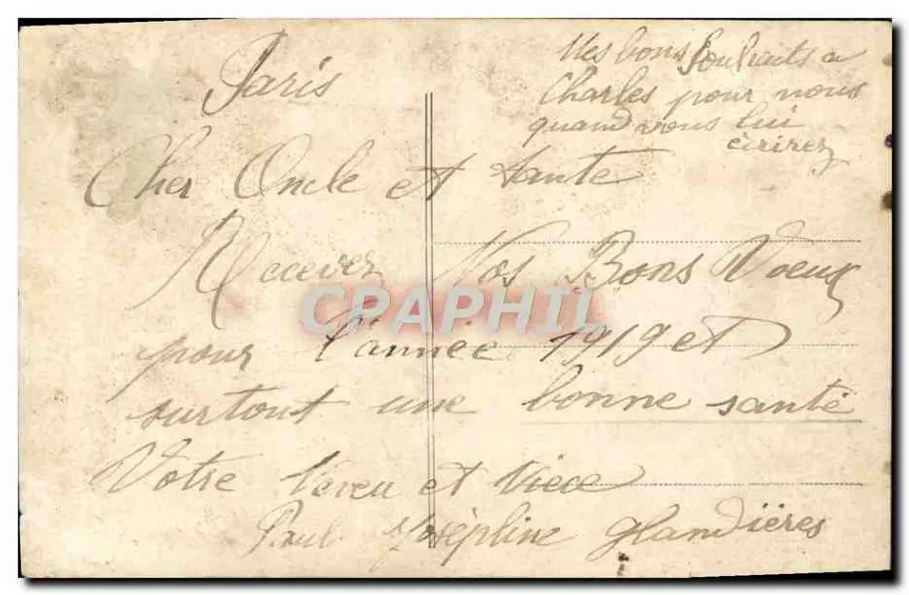 Junge Frau mit einem Ebereschen-Büschel — Frohe Weihnachten — LC Paris - Rückseite