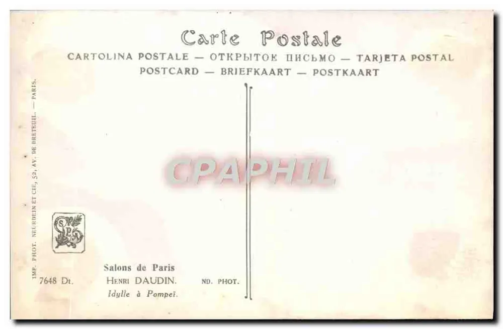 Idylle in Pompeji — Henri Daudin, Nr. 7648 - Rückseite
