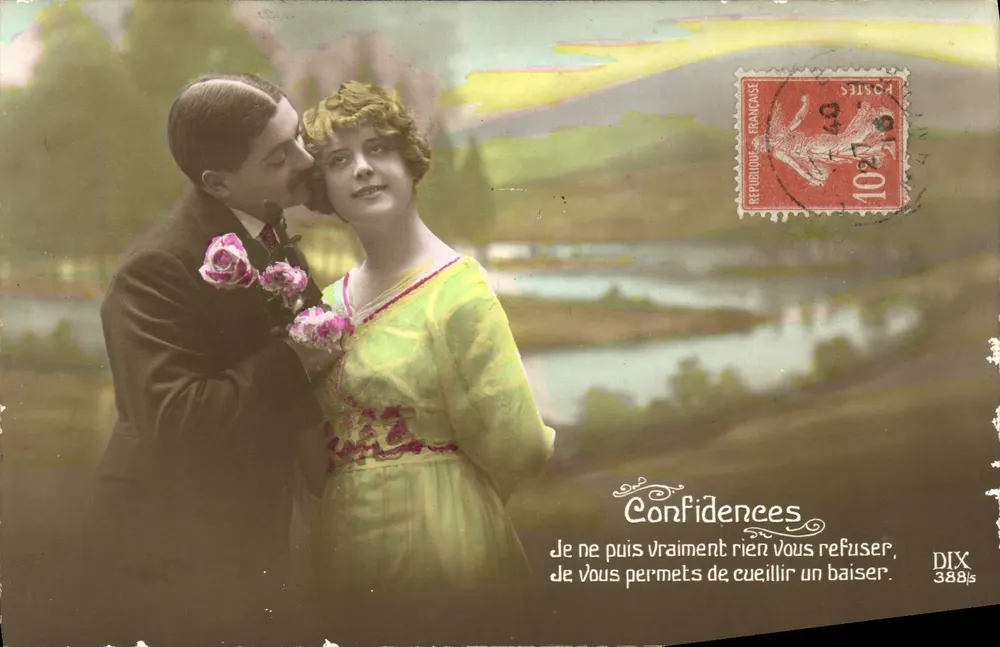 Liebespaar — romantische Szene — Confidences, n° 388/5 - Vorderseite