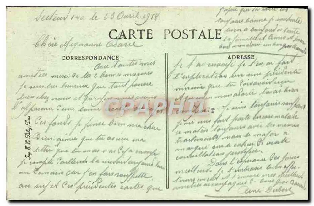 Familie — Innenraum-Szene — Verlag B. D. (B. D. Paris) n° 18 - Rückseite