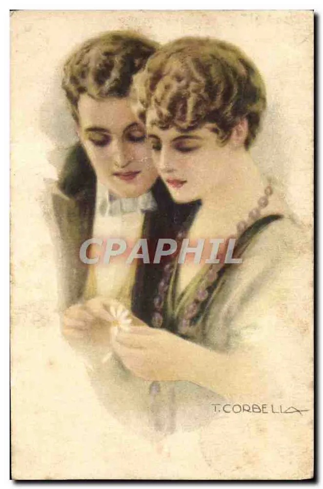 Junges Paar, das eine Blume ansieht — T. Corbe Lila - Vorderseite