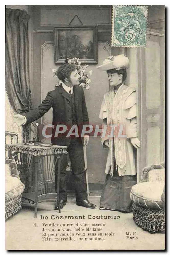 Der charmante Schneider — Wohnzimmer-Szene — M. F. Paris - Vorderseite