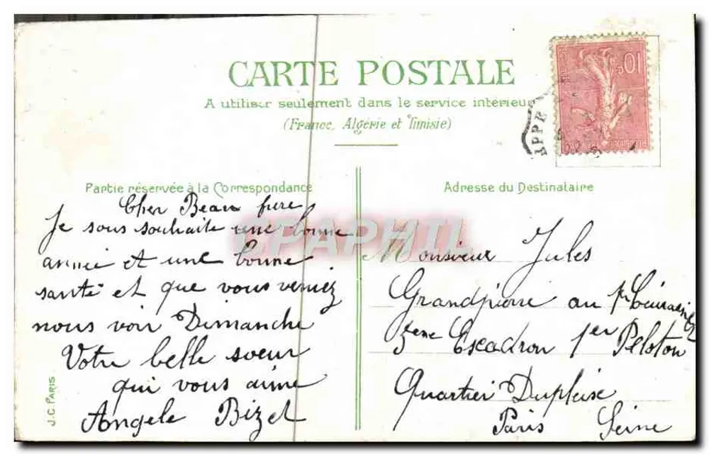 Die Amme — Garten-Szene — J.C. PARIS - Rückseite