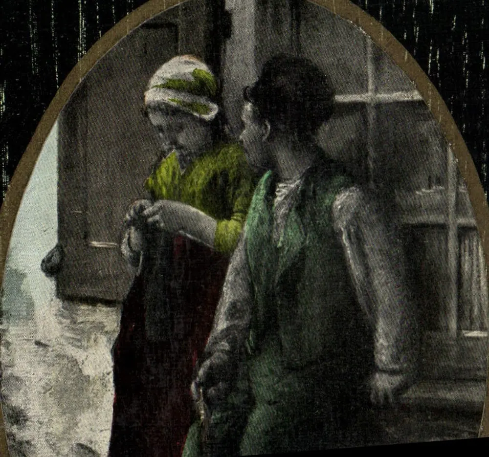 Zwei Frauen in einem ovalem Rahmen — Illustration — Verlag nicht sichtbar - Vorderseite