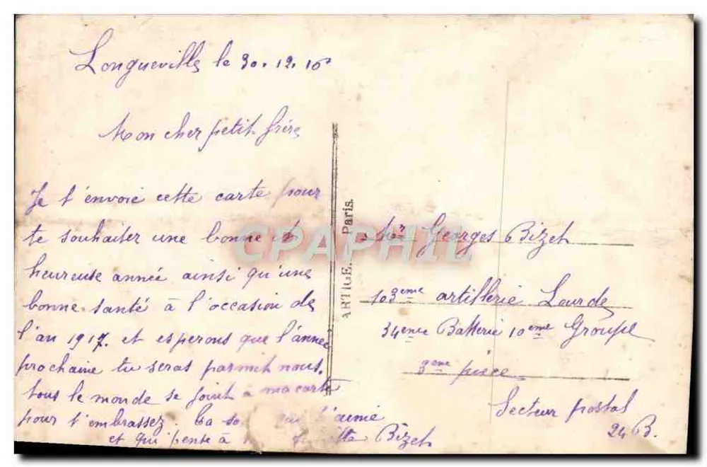 Soldat grüßt — Vogel hält eine Karte — Blumenstrauß — Verlag Arti.E. Paris, n° 33/2 - Rückseite