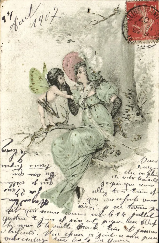 Cupidon und eine Frau — Waldszenen — Verlag nicht sichtbar - Vorderseite