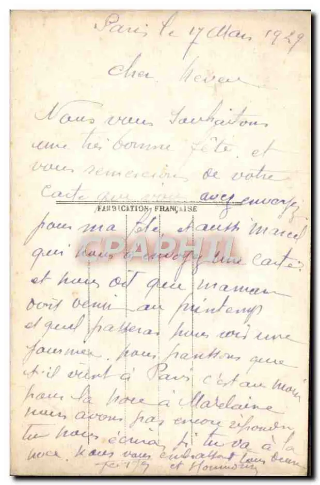 Bouquet de violettes — carte de vœux avec timbre 50c - Verso