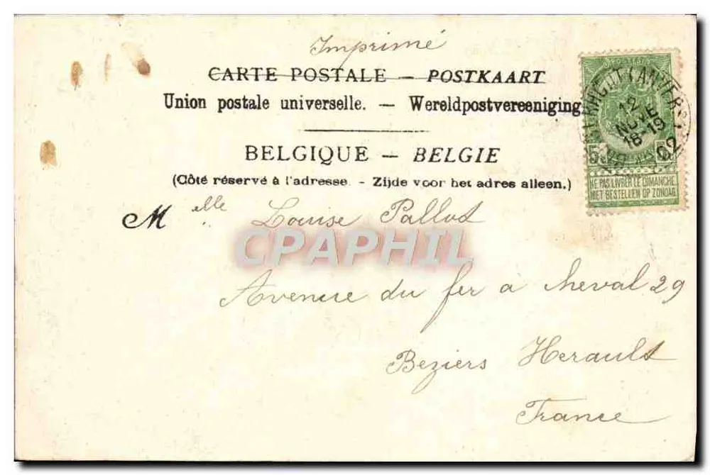 Anvers. O Kattendyck — Y. Delavernier, n°6 - Verso