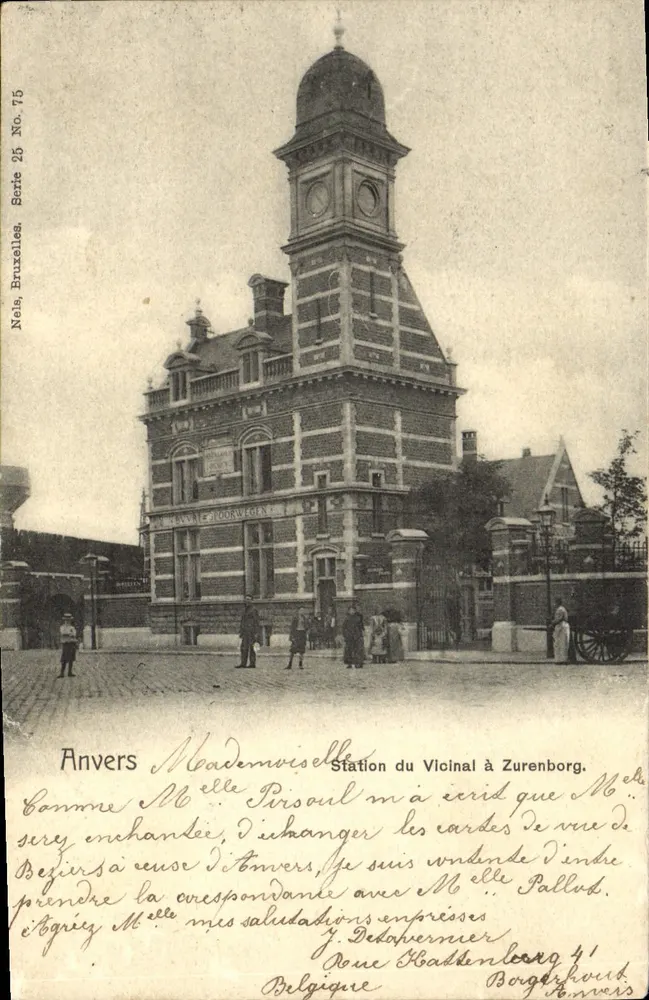 Anvers — Station du Vicinal à Zurenborg — éditeur Neis, Bruxelles, Série 25, No. 75 - Awers