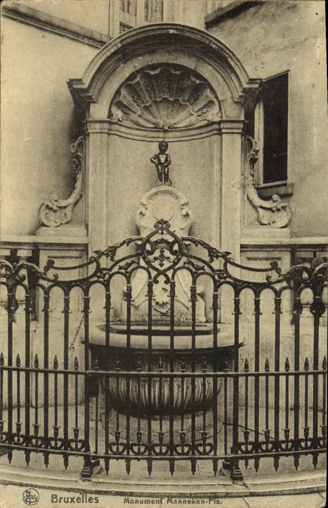 Monument Manneken-Pis — Brussel — uitgever N. Leis, nr. 15 - Voorkant