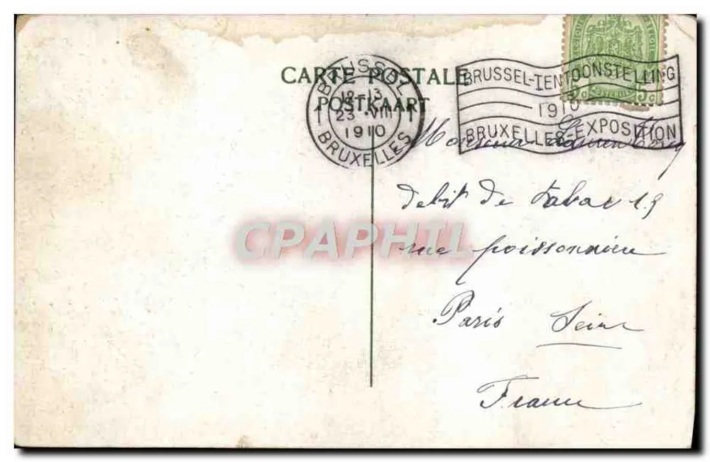 Eingang von Brüssel - Kermesse — Ausstellung Brüssel 1910, herausgegeben von der Société Anonyme des Cartes Postales de Bruxelles - Rückseite