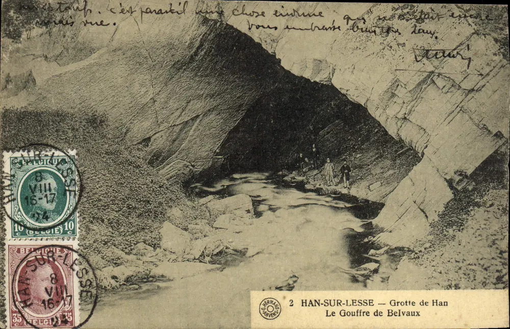 Han-sur-Lesse — Grotte von Han / Belvaux-Schlucht — Verleger Hermanns, Nr. 2 - Vorderseite