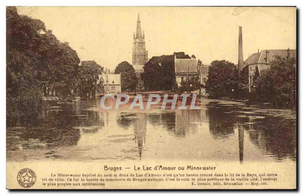 Brügge — Der Liebessee oder Minnewater — E. Desaix, Verlag, Brüssel — Rep. int. - Vorderseite