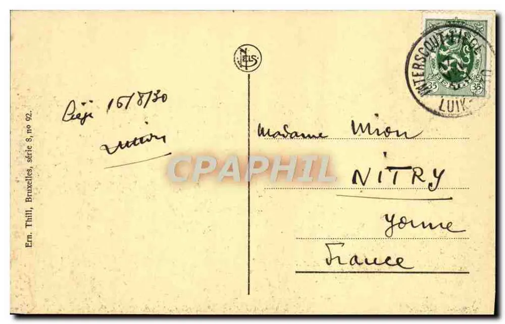 लियेज - सेंट-जैक्स के चर्च - प्रकाशक थिल, श्रृंखला 8, संख्या 92 - पीछे