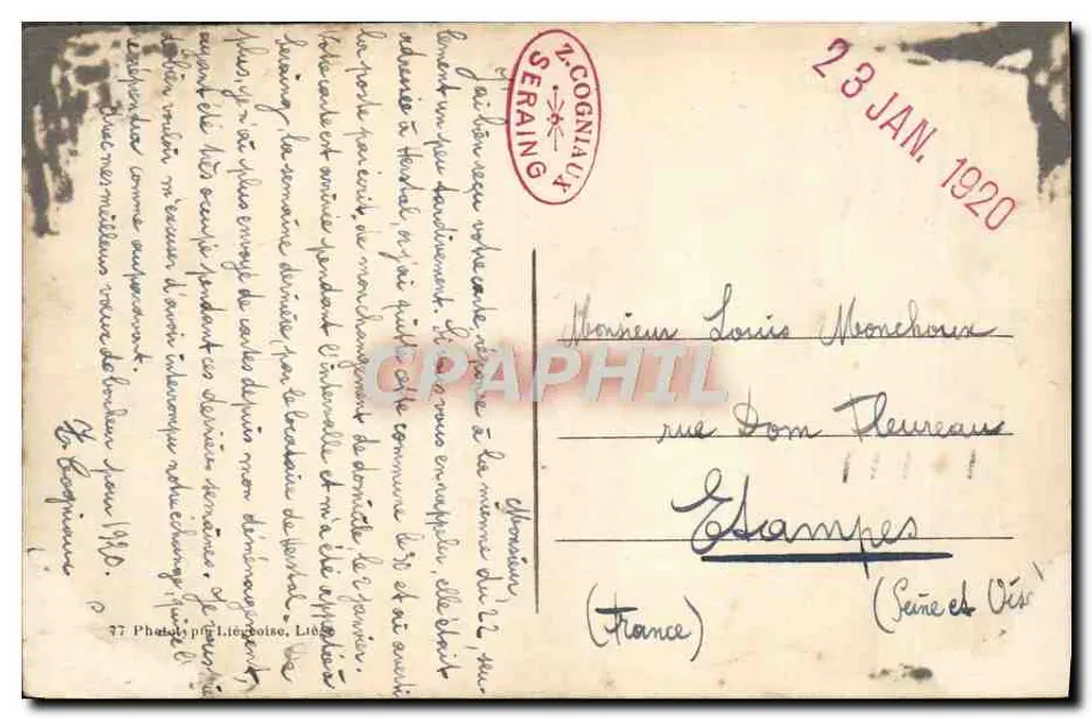 Liège — Musée Curtius — éditeur anonyme, n° de série non visible - Rewers