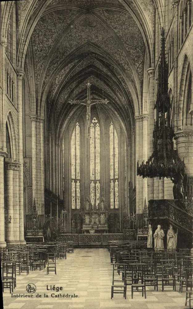 Interior da Catedral — Liège — Editor Em. Thull, série S, n° 58 - Frente