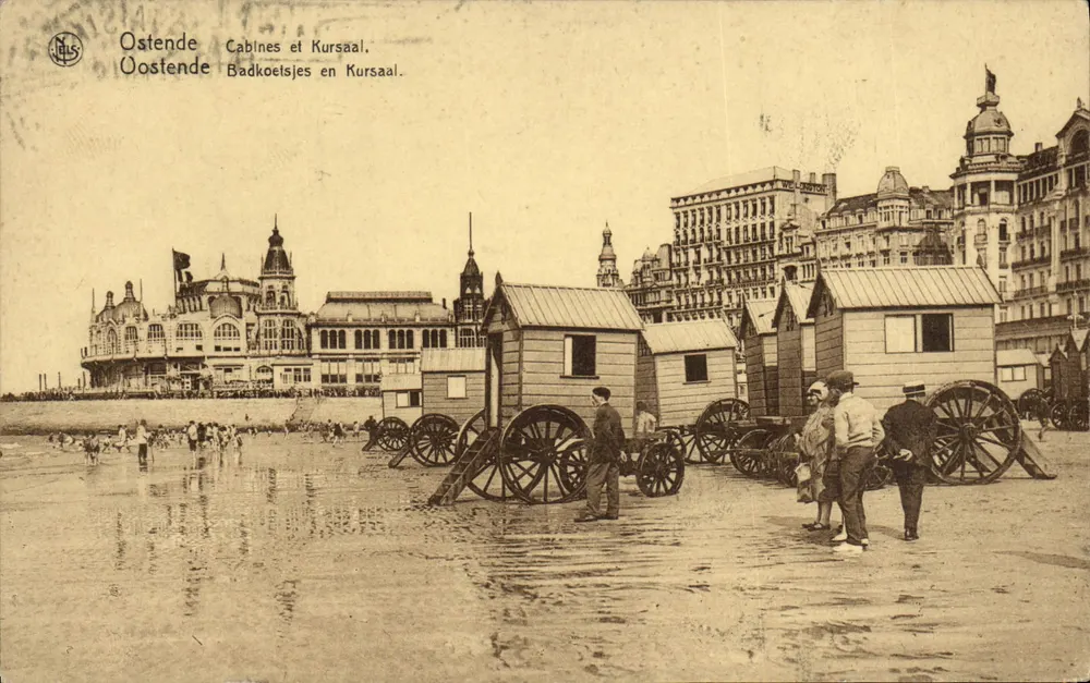 Ostenda — Kabiny i Kursaal — wydawca Neils, numer serii nie widoczny - Awers