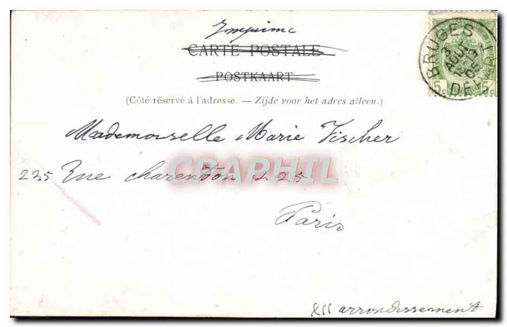 Bruges — Cranenburg — Loja de ferragens Charles - Verso