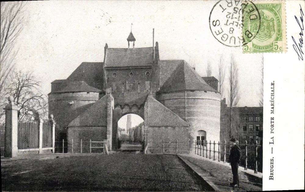 Bruges — La Porte Marchale — Bruges Postales - Frente
