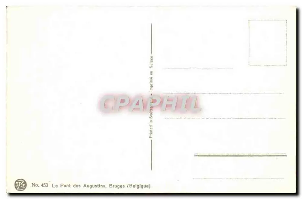 O Ponte dos Augustinos — Bruges (Bélgica) — STF No. 453 - Verso