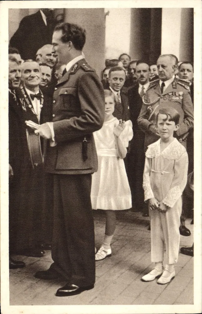 O Rei recebendo os operários em Laeken — Foto Patriote Illustré, n°19 - Frente