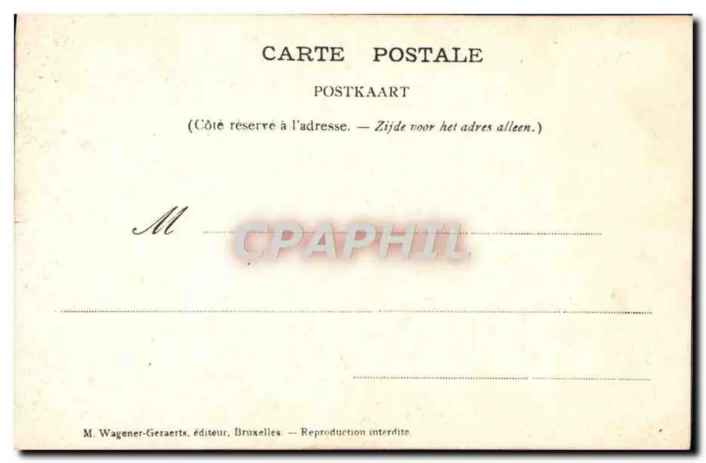 S.A.R. A Senhora a Princesa Albert — Bruxelas — Vanitès - Verso
